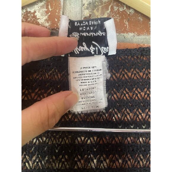 Vintage Black Open Front Sheer Cardigan Size 18W Flounce Sleeve Femme Whimsigoth - Picture 5 of 5